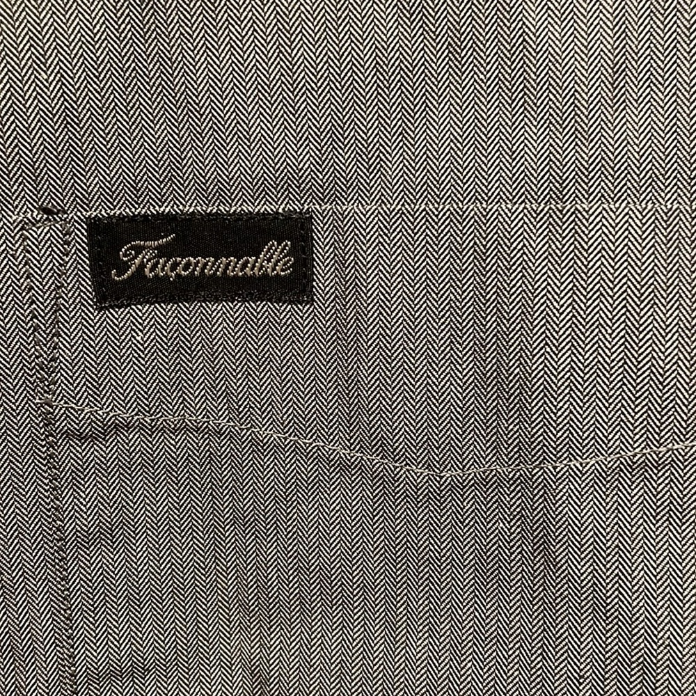 Faconnable gray button down oversized long sleeve… - image 4